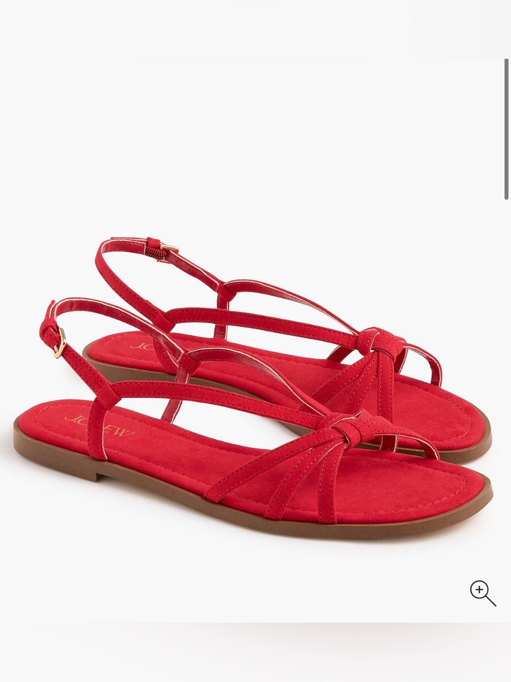 J. Crew Red Suede Knotted Strap Slingback Sandals